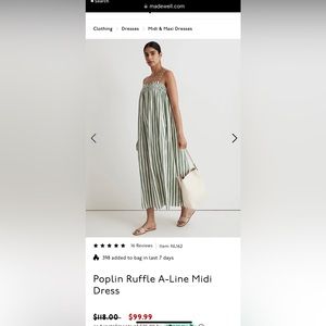 Madewell Poplin A-Line Midi Dress
